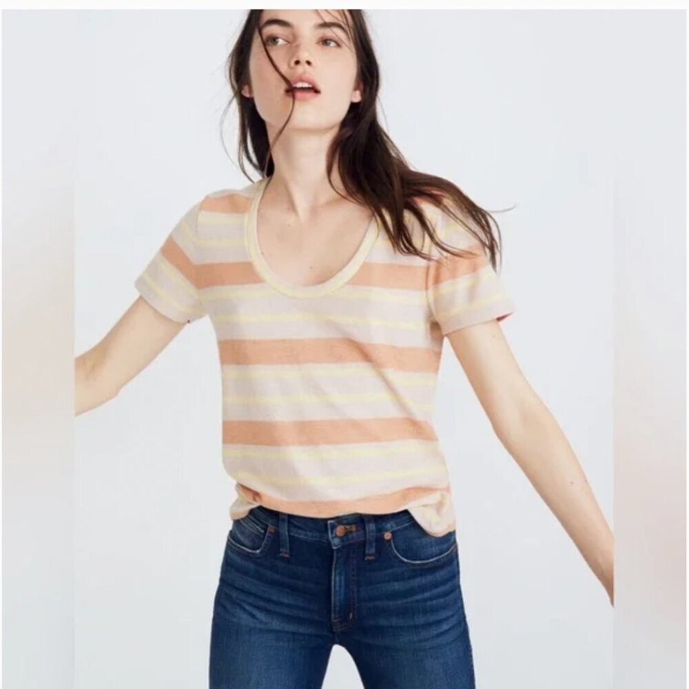 Madewell - Alto Scoop - Montoya Striped Tee - Size Extra Small